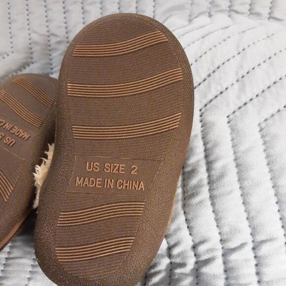 MONKEYFACE Cozy Boot Dk Brown Cream Faux Fur Lining size 2 - Picture 2 of 3